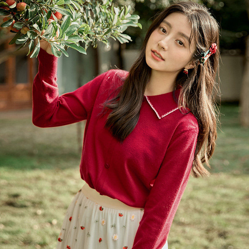 茵曼官方旗舰店2020秋冬季针织衫 茵曼翰飞毛衣