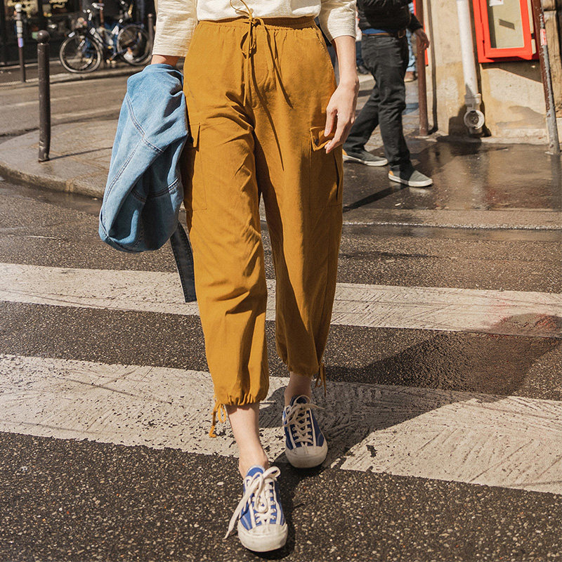 茵曼2020夏季工装裤运动裤子女裤 茵曼翰飞休闲裤