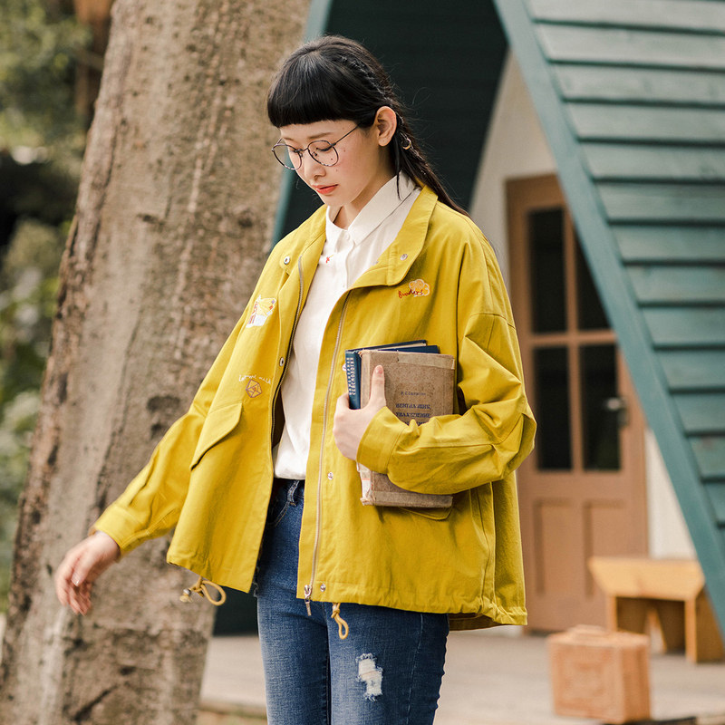 茵曼初秋百搭工装日系秋冬短外套 茵曼翰飞短外套