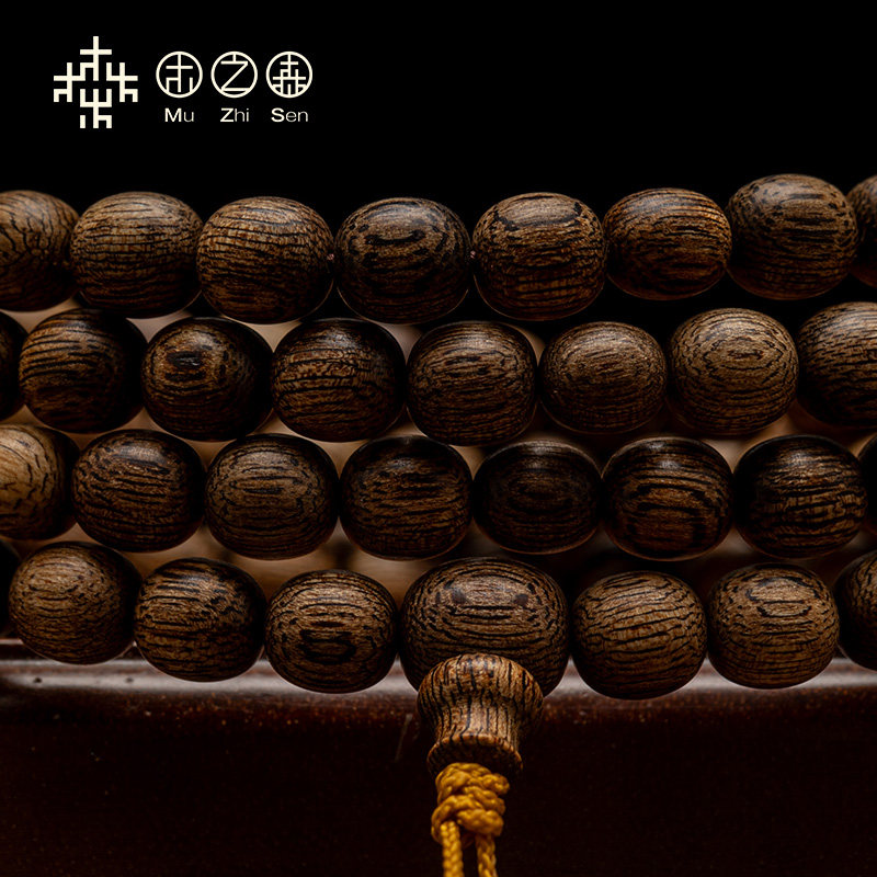 【黑油饱满 】文莱沉香念珠6mm*17.41g天然熟结老料桶珠手链保真,淘宝优惠券,粉丝福利购,淘宝优惠卷