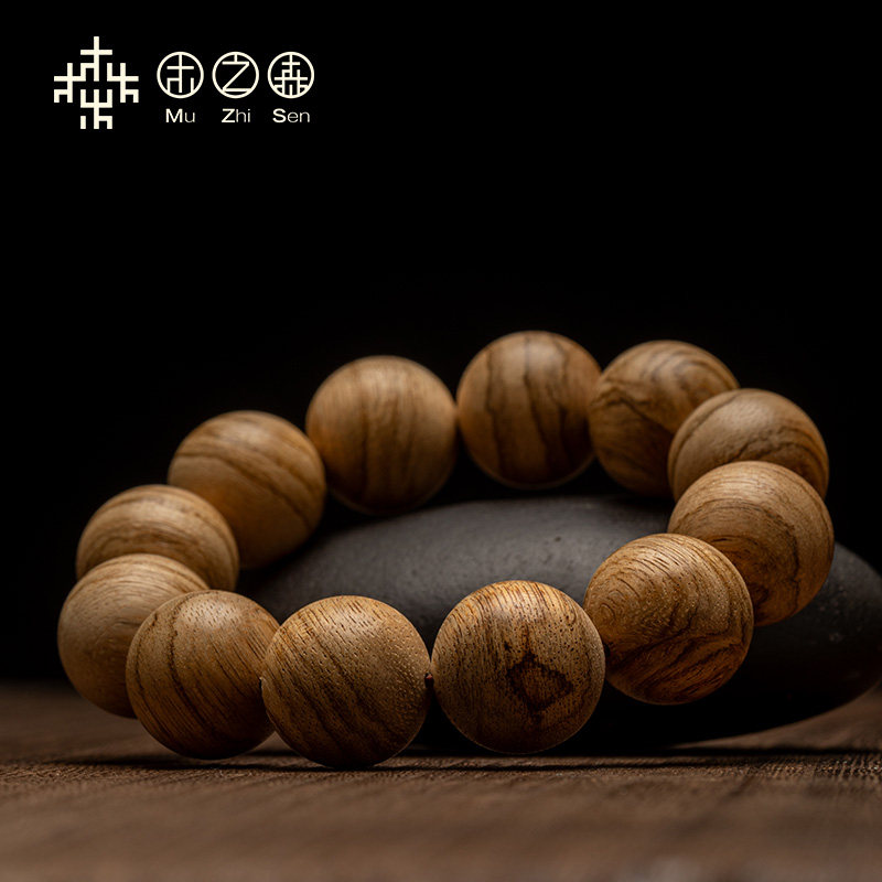 【耀眼虎纹】马尼涝沉香佛珠手串20mm*24g天然虎斑老料木手链保真,淘宝优惠券,粉丝福利购,淘宝优惠卷