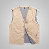 Middle-aged and elderly men's retro cotton denim vest plus size