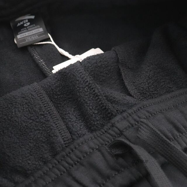 ANTA men's trousers autumn and winter velvet warm, breathable and comfortable straight casual knitted sports pants 152447326N