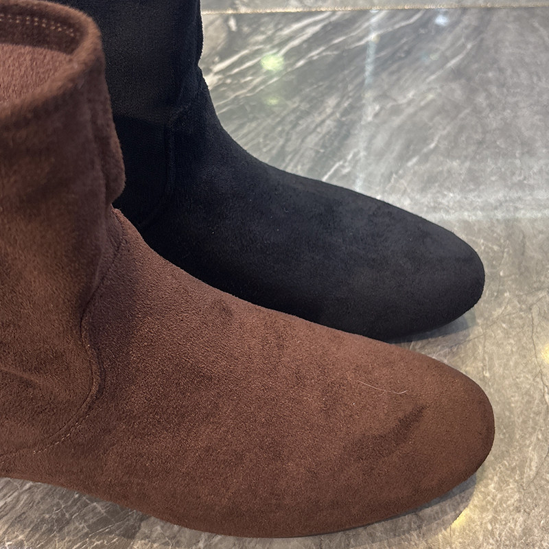 潮酷~韩系尖头西部牛仔靴女2025秋新款轻便平底瘦瘦靴气质时装靴,淘宝优惠券,粉丝福利购,淘宝优惠卷