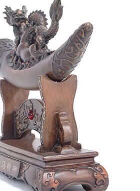 龙马精神仿木摆件生肖龙马办公室家居客厅树脂工艺装饰礼品