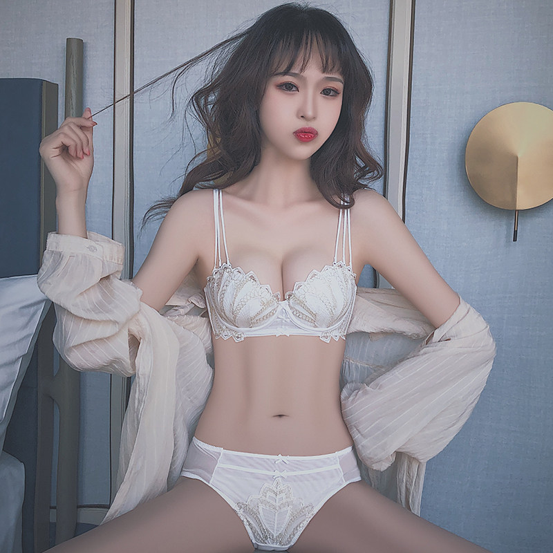 白色贝壳杯软钢圈内衣套装性感文胸 芬格美文胸