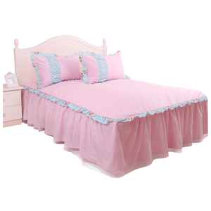 HRHM家纺床上用品全棉床罩床裙单件纯棉公主蕾丝床裙席梦思保护垫