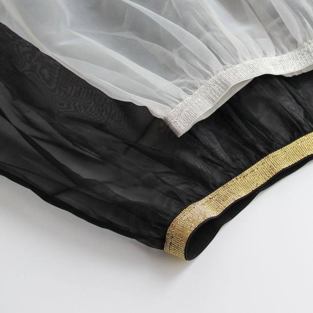 Organza skirt mid-length transparent exterior single layer