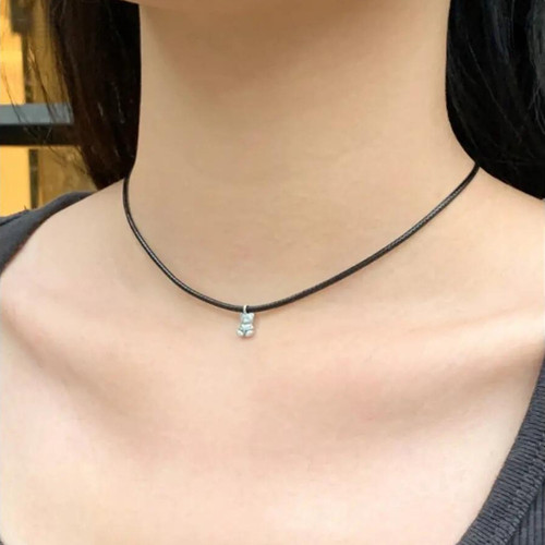 bm项链小熊黑绳choker颈链女2025春夏新款国内代购brandymelville - 图0