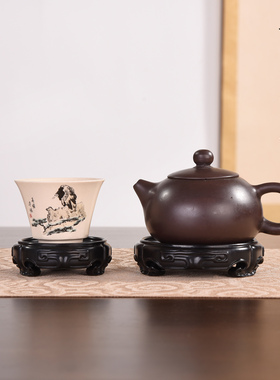 紫光檀实木托小底座木质瓷器小花瓶金器玉器铜器葫芦微型摆件底座