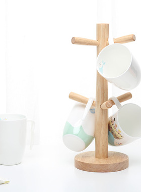 居家家木质杯架创意收纳置物架水杯架挂架茶杯架倒挂沥水架杯子架