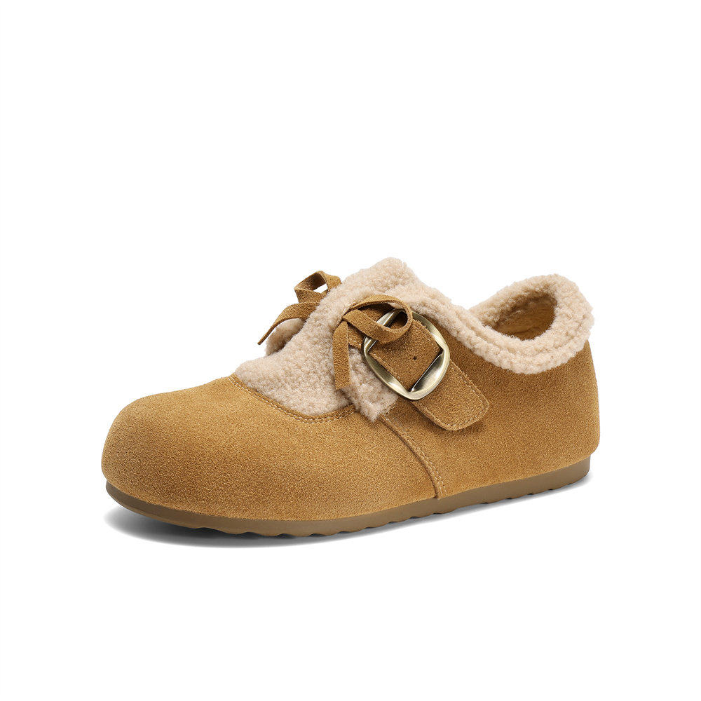 森达雪兔毛毛勃肯鞋冬新加绒棉鞋雪地靴女25年牛皮保暖ZTI53DM5,淘宝优惠券,粉丝福利购,淘宝优惠卷