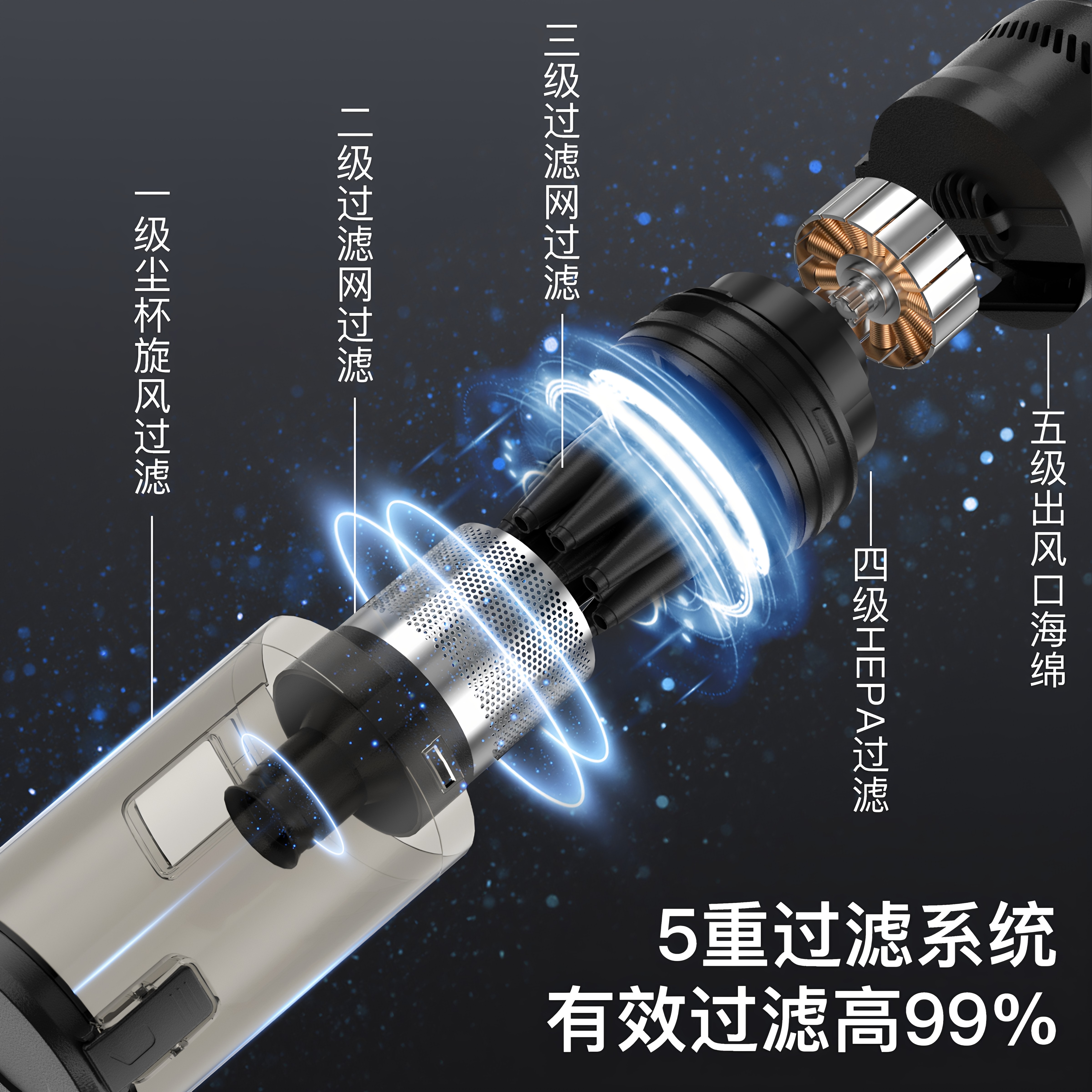 车载吸尘器家用手持小型便携式大吸力装修美缝灰尘猫毛清洁吸尘机