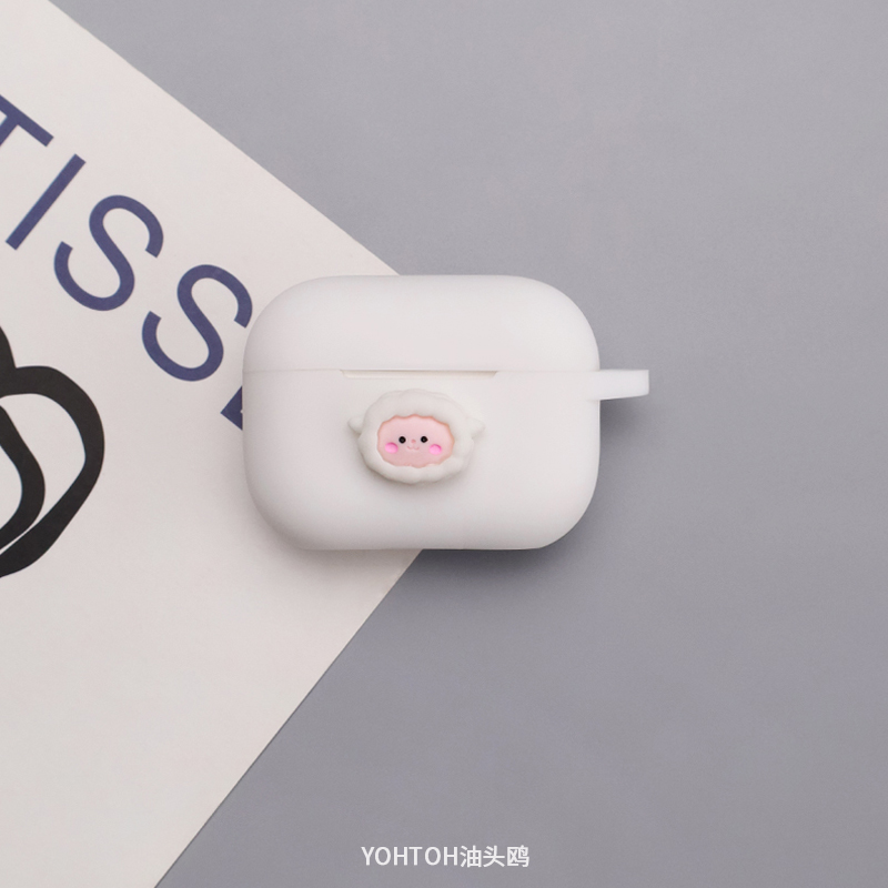 适用于苹果2023新款AirPodsPro2代无线蓝牙耳机保护套AirPods3可爱卡通一体式AirPods1/2代硅胶耳机壳pro软壳