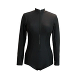 Купальник для плавания, черный лонгслив с молнией, по фигуре