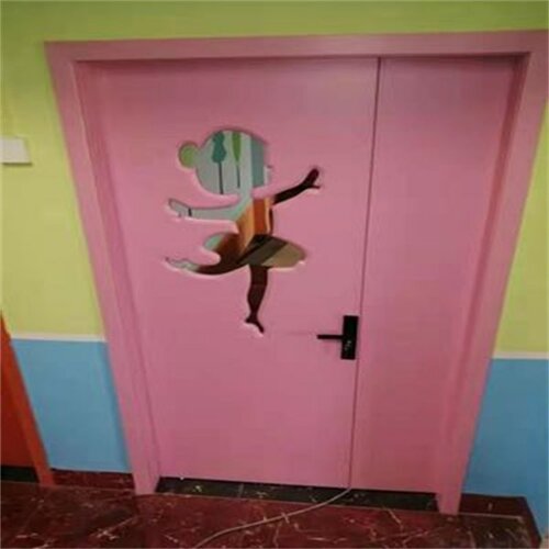 实木复合培训学校早教幼儿园卡通彩色防夹手新款免漆木门来图定制 - 图0