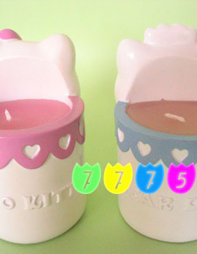 中古2000版正版绝版三丽鸥正版凯蒂猫HelloKitty猫情侣烛台一对