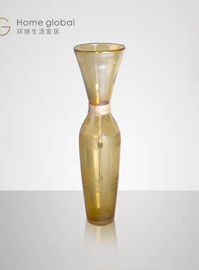 环球家居软装设计师麻绳系钥匙插花器板房别墅会所玄关办公室摆件