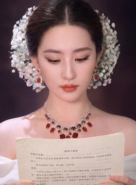 法式宫廷巴洛克红宝石新娘项链