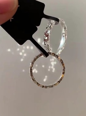 足银9999三面碎冰冰闭口戒指女轻奢感cnc精工爆闪纯银指环潮