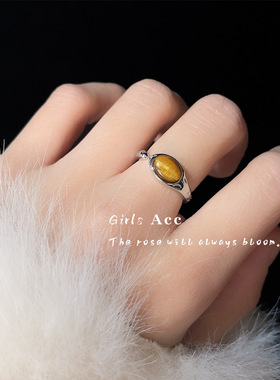 轻奢感锆石食指戒小众复古宫廷风指环时尚气质中古风戒指女