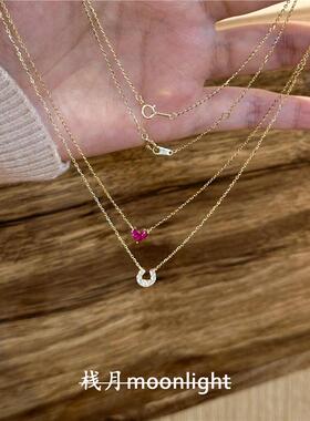树莓红爱心项链女配饰时尚百搭