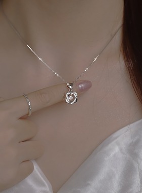 925银跳动的心项链女轻奢锁骨链