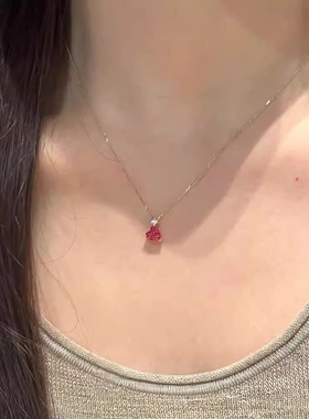 粉色爱心吊坠项链女配饰时尚百搭