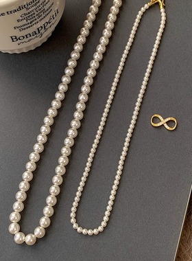 一款多戴双层珍珠项链女秋冬款