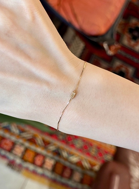 金色极细小方钻手链女2025新款