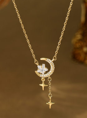 星月吊坠项链女2026新爆款颈链