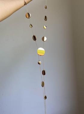 复古金色圆片项链女款2025新款