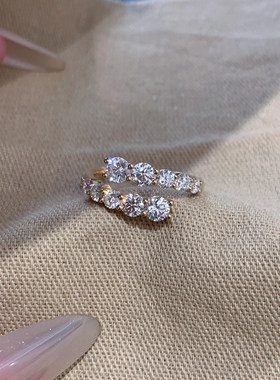 爆闪仿钻戒指女小众设计感气质