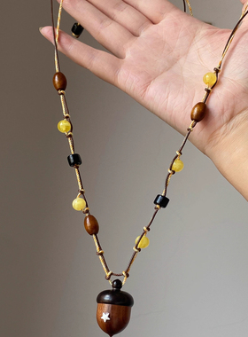 松果串珠项链2025新款爆款锁骨链