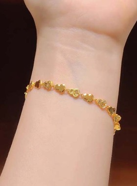 金色爆闪碎碎冰葫芦手链女款