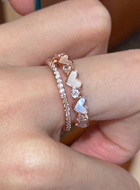 复古双层爱心戒指女2026新款百搭