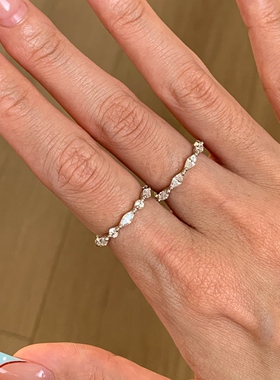 银色仿排钻戒指女2026新款高级感