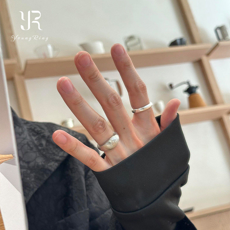 Silver matte plain ring for women 2026 new style stacking wear