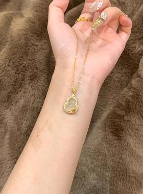 S925纯银玉髓葫芦项链女精致吊坠