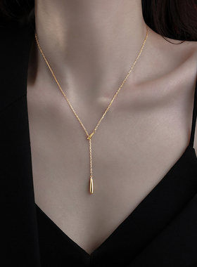 银十字链女水滴毛衣链