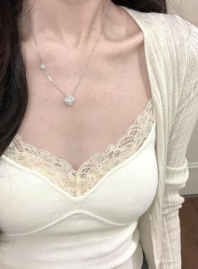 s925纯银四叶草项链女款