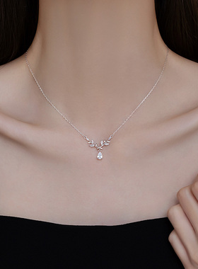 925纯银月桂项链女夏轻奢高级感