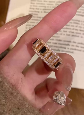 爆闪仿排钻宽口戒指女2026新爆款