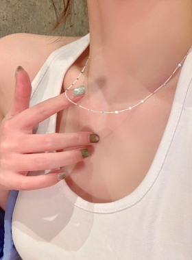 金色波光闪片叠戴项链女款