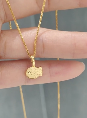 金色小鱼吊坠项链女精致气质百搭