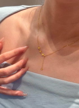 金色银杏叶项链女配饰时尚精致