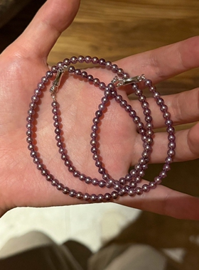 紫色仿珍珠手链女款轻奢小众精致