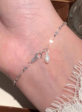 S925纯银松弛感波光粼粼珍珠手链