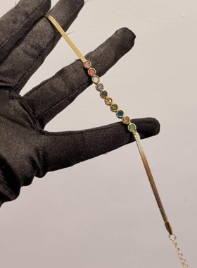 彩色泡泡仿钻蛇骨手链女