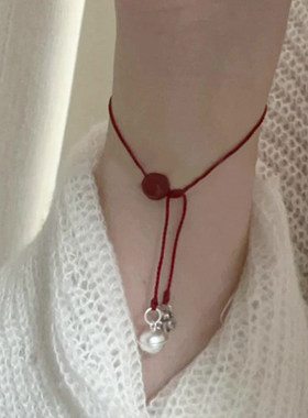 铃铛钱币红色编绳手链女新年手绳